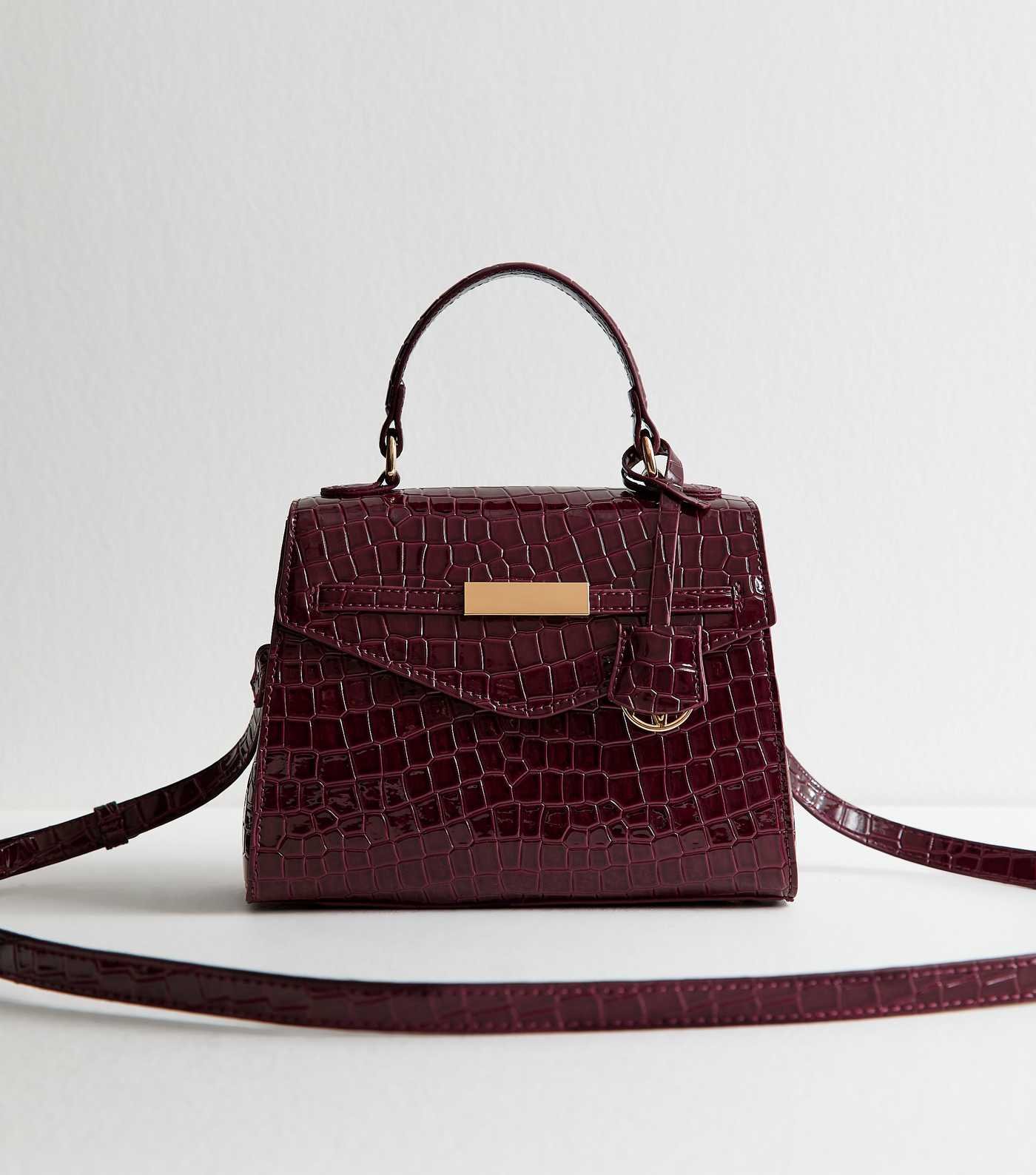 burgundy-faux-croc-top-handle-cross-body-bag-1
